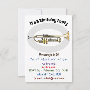 Convites Ilustração de desenho animado de trompete