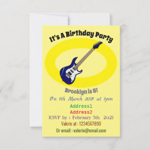 Convites Ilustração de desenho de guitarra elétrica