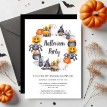Ilustração de festa de Halloween feliz preto fofo