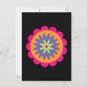 Convites ilustração de formas florais laranja e rosa