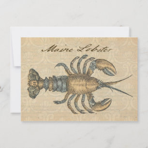 Convites Ilustração de Lagosta Madeira Antica
