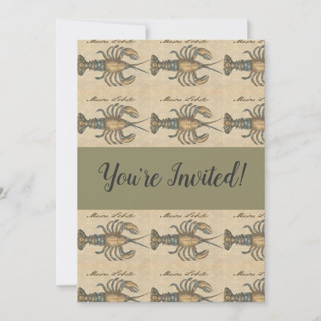 Convites Ilustração de Lagosta Madeira Antica (Frente)