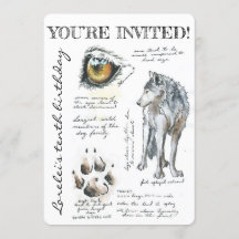 Ilustração de Lobo Canis Lupus Personalizada Convi