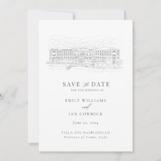 Convites Ilustração de Local Personalizado Save the Date co