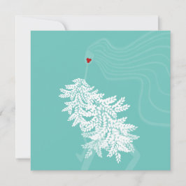 Convites Ilustração de Moda Mínima Botânica de Cabelo Longo