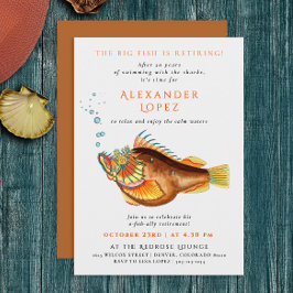 Convites Ilustração de Peixe Retro Colorido Reformado Por O