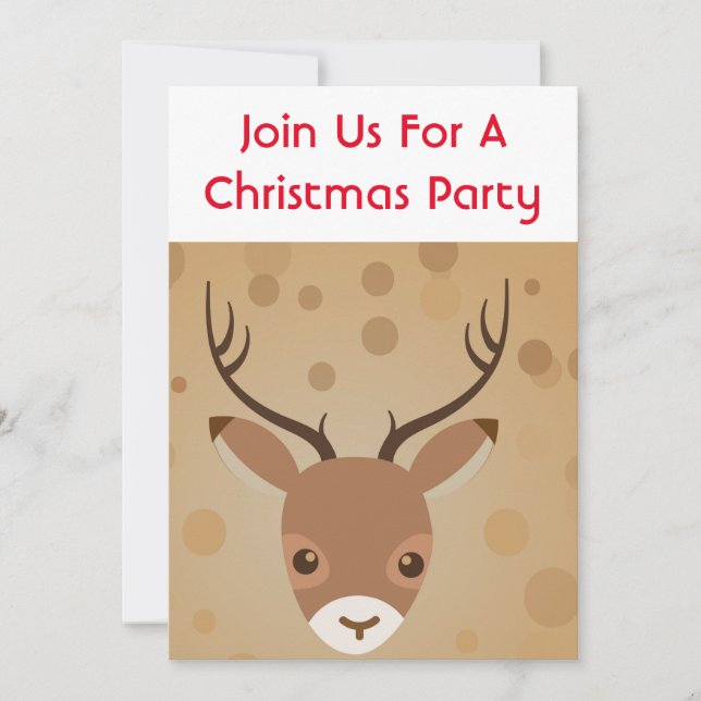 Convites Ilustração de rena em um fundo marrom  (Frente)