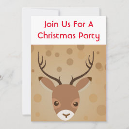 Convites Ilustração de rena em um fundo marrom 