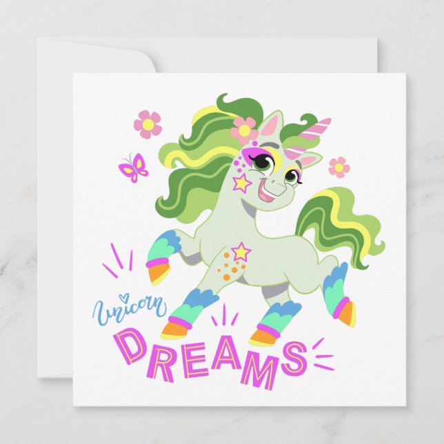 Convites Ilustração de unicórnio cômodo #2 (Frente)