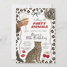 Ilustração Desenhada à Mão Animais de Festa Selvag