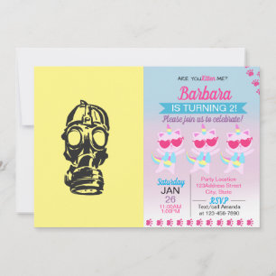 Convites ilustração desenhada à mão do esboço Máscara de gá