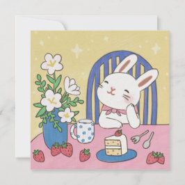 Convites Ilustração do Chá da Bunny