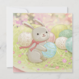 Convites Ilustração do Coelho de Páscoa e Ovos de Páscoa