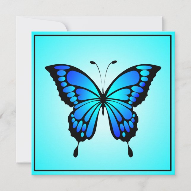 Convites Ilustração do Inseto Azul-Borboleta-20284 (Frente)