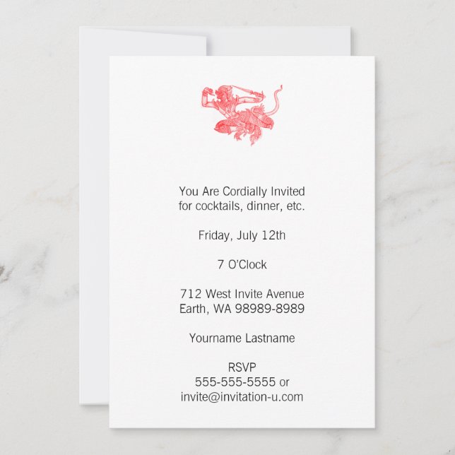 Convites Ilustração do Livro Vintage Hanuman (Frente)