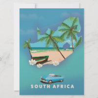 Ilustração do mapa da África do Sul pôster de viag
