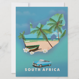 Convites Ilustração do mapa da África do Sul pôster de viag