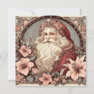 Convites Ilustração do Papai Noel no estilo Art Nouveau