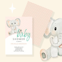 Ilustração em Aquarela de Elefante Menina Rosa Rub