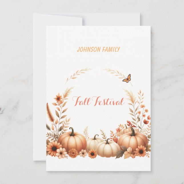Convites Ilustração em aquarela Festival de Outono (Frente)