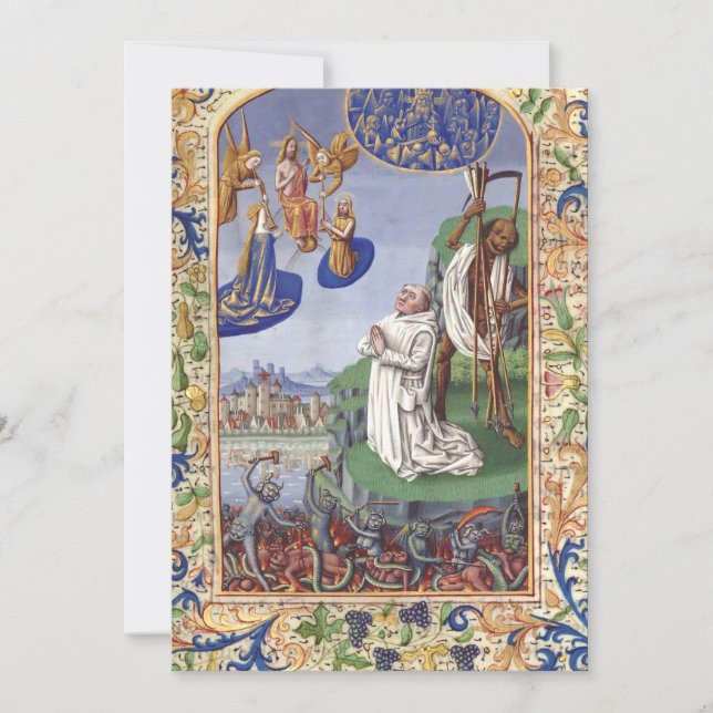 Convites Ilustração Medieval de São Bernardo de Claraval (Frente)