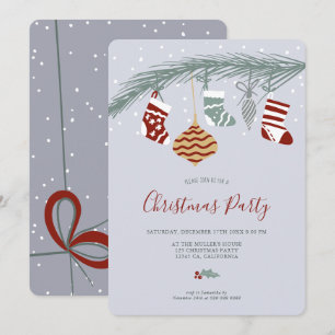 Convites Ilustração moderna de meias de Natal impressionant