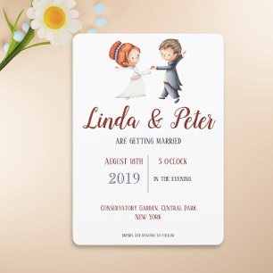 Convites Ilustração Noiva Casamento de Valsa Dançante