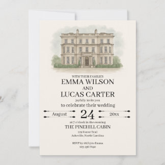 Convites Ilustração Personalizada do Local Desenhada à Mão