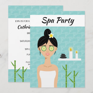 Convites Ilustração Spa Woman Chá de panela Spa Day