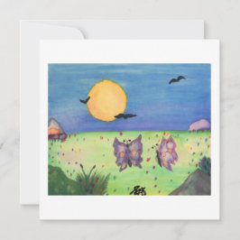 Convites Ilustração Watercolor Borboletas Casal