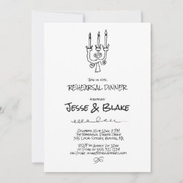 Convites Ilustrações de Dodle Casadas em Preto e Branco