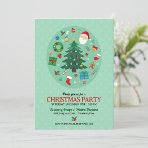 Convites Ilustrações de Natal Festa de Férias