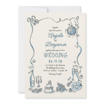 Ilustrações Desenhadas À Mão Casamento Retroativo