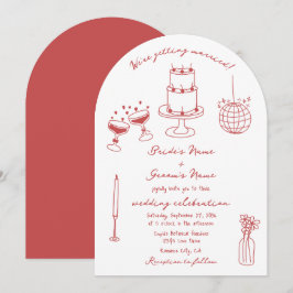 Convites Ilustrações Desenhadas Mão Casamento Doodles Maroo