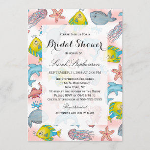 Convites Ilustrações subaquáticas da aguarela das criatu