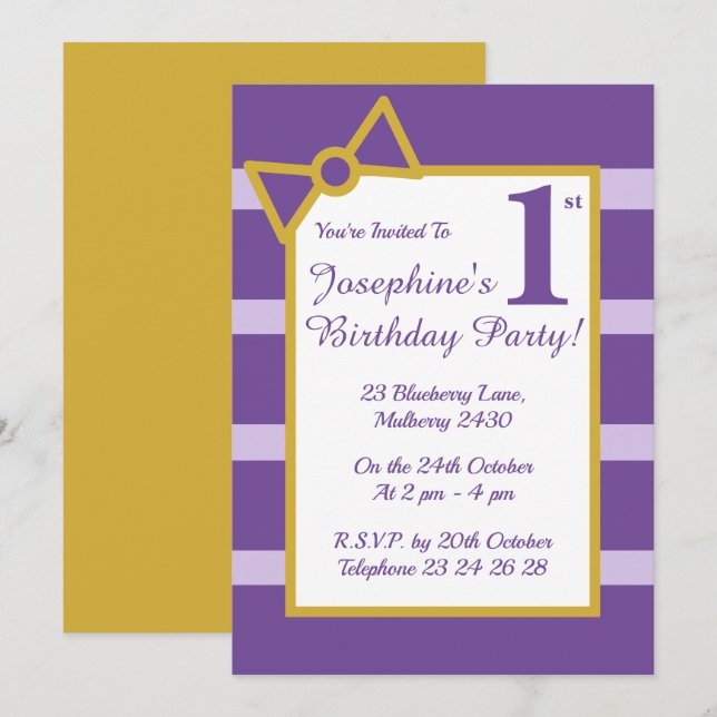 Convites ilustre Roxos Roxos Raparigas Festa de aniversário (Frente/Verso)