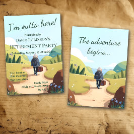 Convites I'm Outta Here Retirement Party Retro