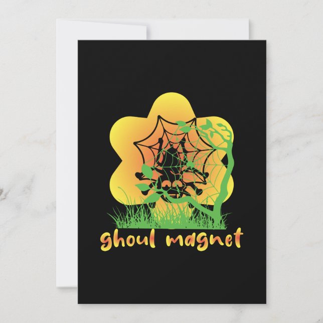 Convites Ímã de Halloween Ghoul de Aniversário (Frente)