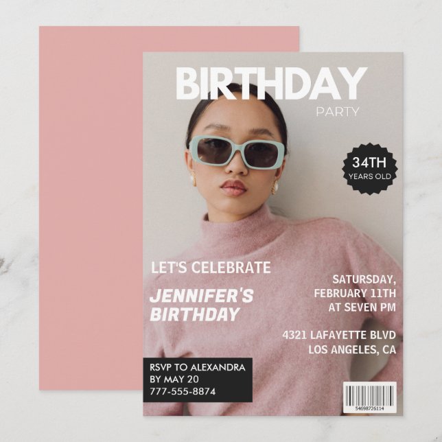 Convites Imagem da Revista Elegante Luxury, 34 anos (Frente/Verso)