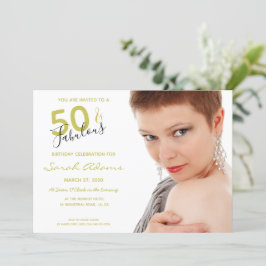 Convites Imagem de aniversário do Elegant 50 e Fab Dourado