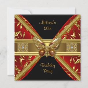 Convites Imagem de Borboleta Elegante em Preto e Dourado pa
