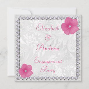 Convites Imagem de Brilho de Diamantes Floral Damask Noivad