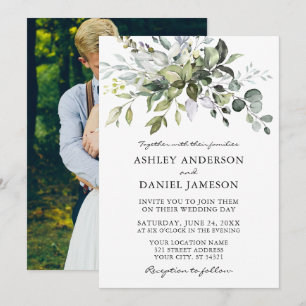 Convites Imagem de Casamento de Watercolor Greenery
