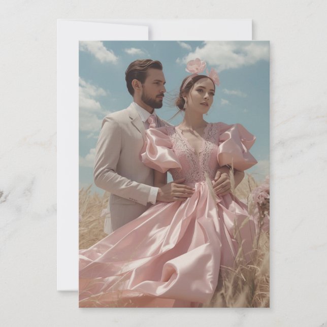 Convites Imagem De Casamento Elegante Para (Frente)