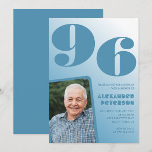 Convites Imagem de Gradiente Azul Retroativo - 96.º anivers