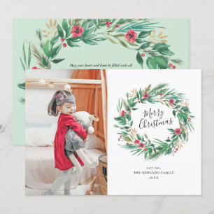 Convites Imagem de Natal de Pine e Berry Wreath