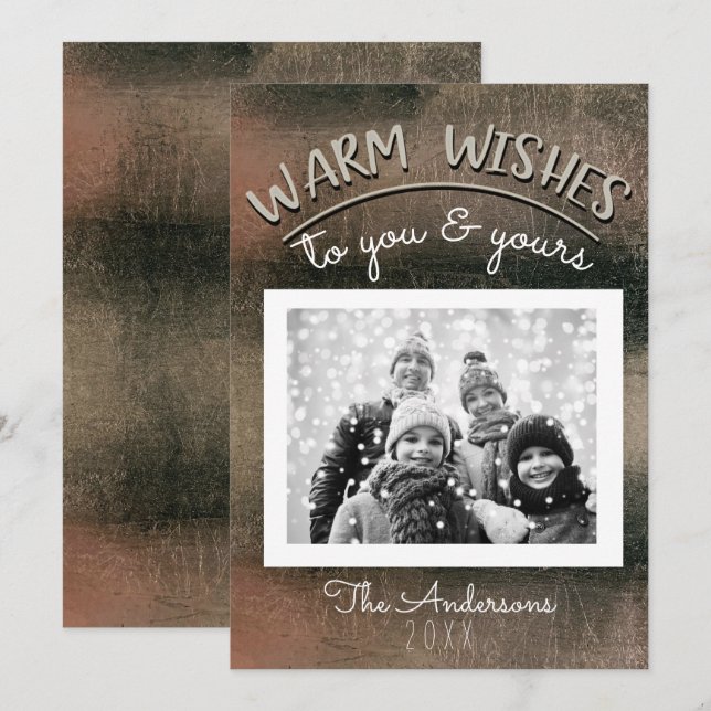 Convites Imagem de Natal Negra Mínima e Dourada do Elegante (Frente/Verso)