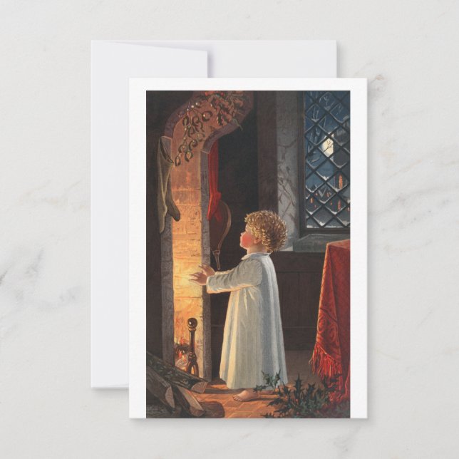 Convites Imagem De Natal Representando Uma Lareira, Armazen (Frente)