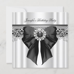 Convites Imagem de Renda com Diamantes para Festa de Aniver