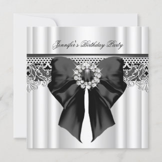 Convites Imagem de Renda com Diamantes para Festa de Aniver